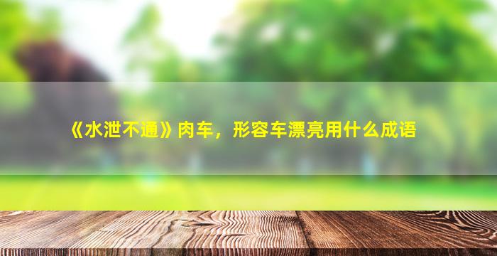 《水泄不通》肉车，形容车漂亮用什么成语插图