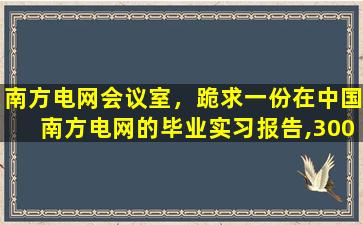 南方电网会议室，跪求一份在*南方电网的毕业实习报告,3000字一上的.