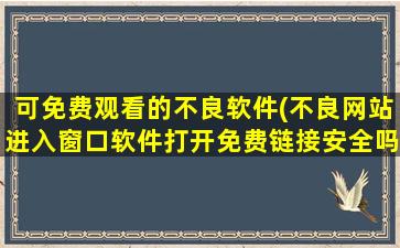 可免费观看的不良软件(不良网站进入窗口软件打开免费链接安全吗)插图