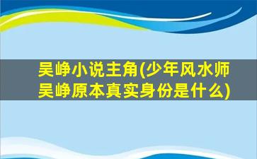 吴峥小说主角(少年风水师吴峥原本真实身份是什么)