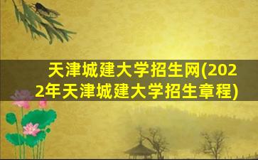 天津城建大学招生网(2022年天津城建大学招生章程)