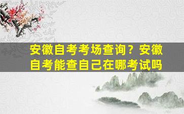 安徽自考考场查询？安徽自考能查自己在哪考试吗