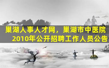 巢湖人事人才网，巢湖市中医院2010年公开招聘工作人员公告插图