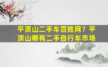 平顶山二手车百姓网？平顶山哪有二手自行车市场插图