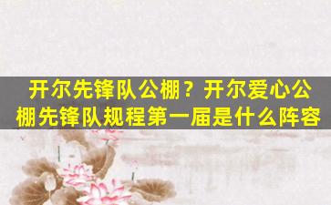 开尔先锋队公棚？开尔爱心公棚先锋队规程第一届是什么阵容