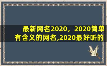 最新网名2020，2020简单有含义的网名,2020最好听的网名有什么