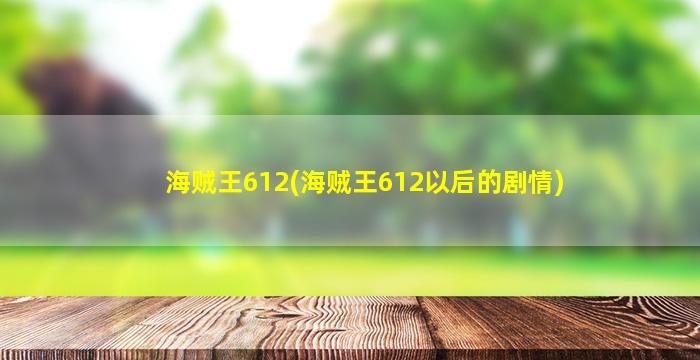 海贼王612(海贼王612以后的剧情)