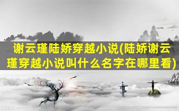 谢云瑾陆娇穿越小说(陆娇谢云瑾穿越小说叫什么名字在哪里看)插图