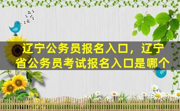 辽宁公务员报名入口，辽宁省公务员考试报名入口是哪个插图