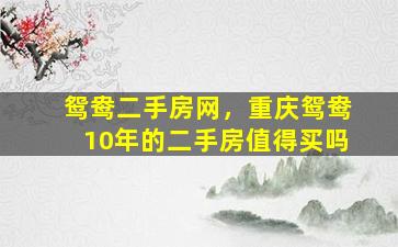 鸳鸯二手房网，重庆鸳鸯10年的二手房值得买吗